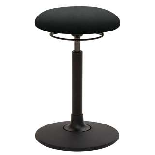 Ergonomischer Hocker in Schwarz Kunstleder & Kunststoff