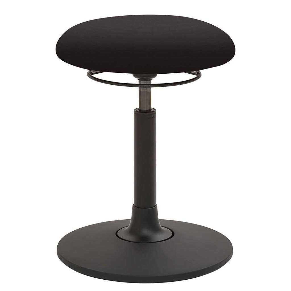 Schwarzer Pendelhocker in modernem Design 40 cm breit