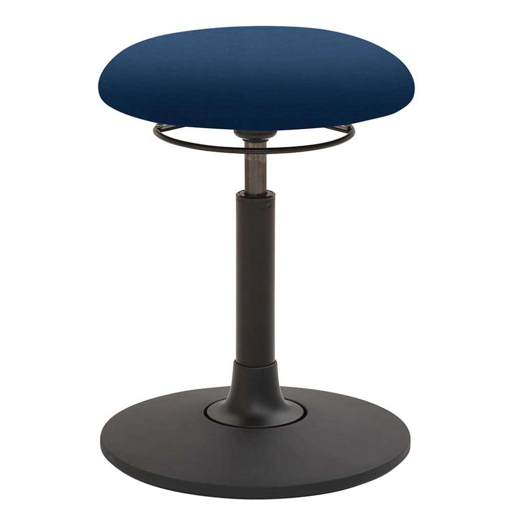 Runder Arbeitshocker aus Flachgewebe Blau