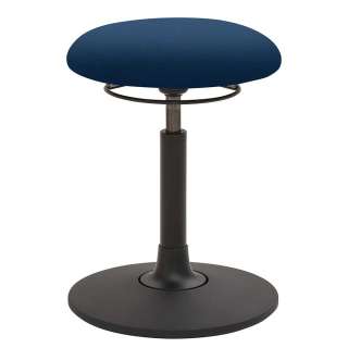 Runder Arbeitshocker aus Flachgewebe Blau