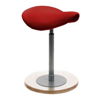 Roter Pendelhocker mit Sattelsitz Made in Germany