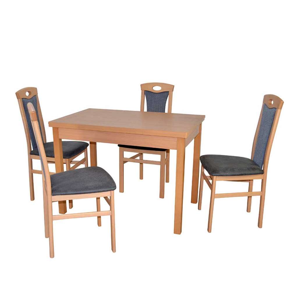 Esszimmer Sitzgruppe in Buchefarben und Anthrazit klassisch (fünfteilig)