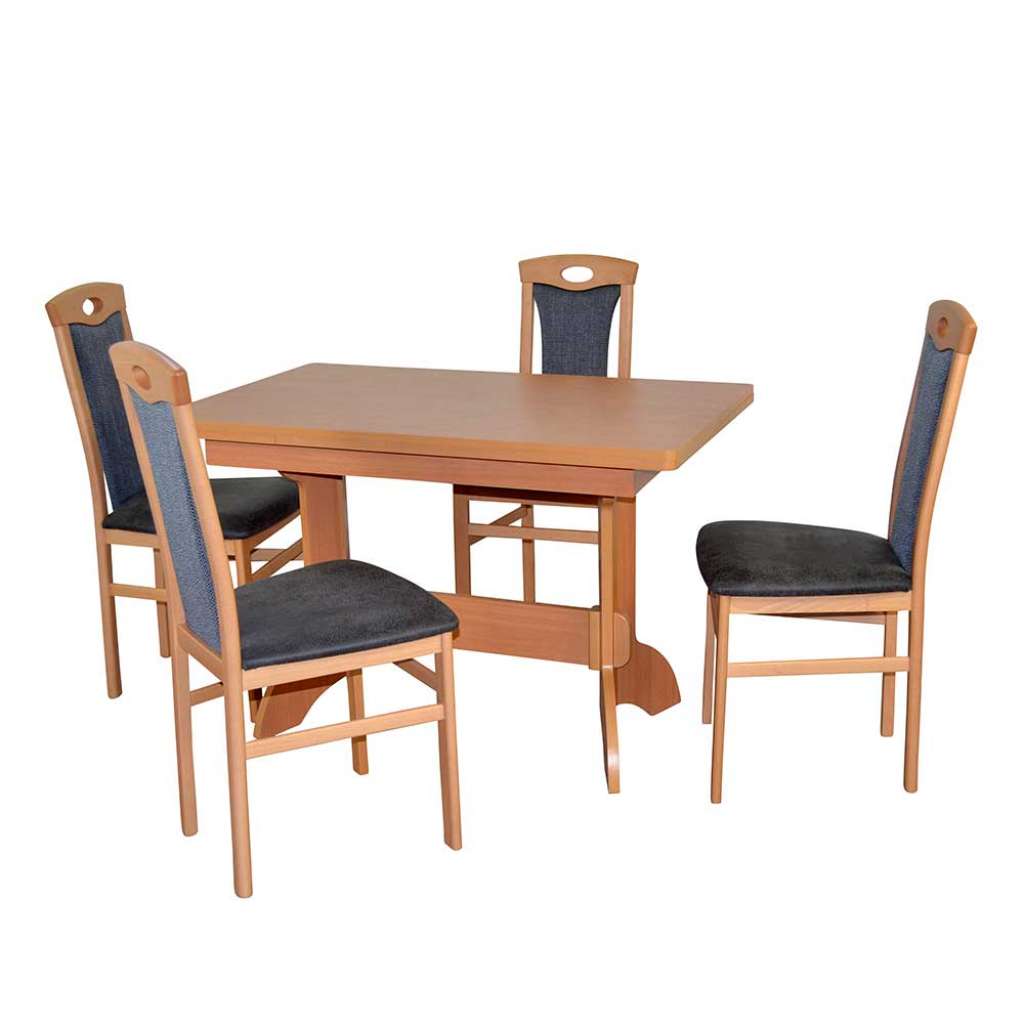 Esszimmer Gruppe mit ausziehbarem Tisch in Buchefarben klassisch (fünfteilig)