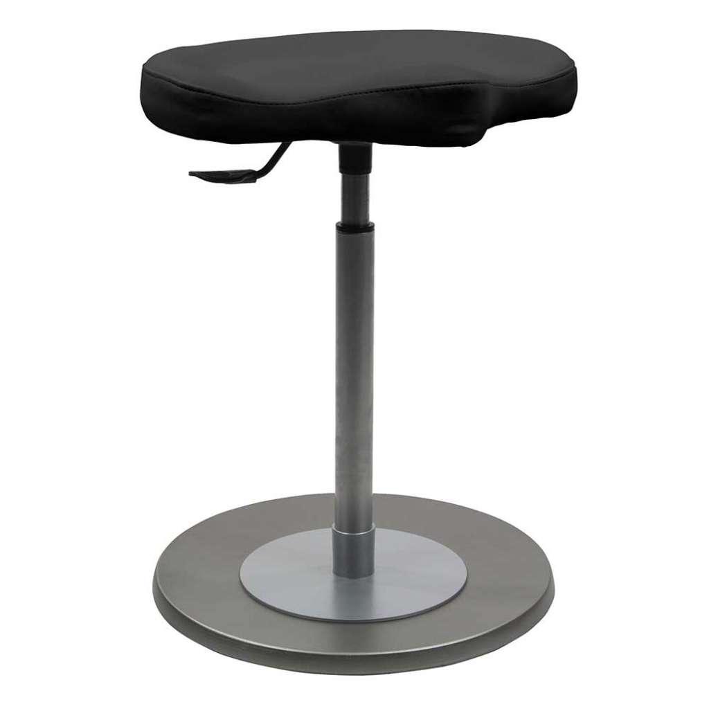 Pendelhocker in Schwarz und Silberfarben höhenverstellbar