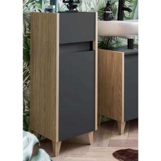 Badezimmerunterschrank in Anthrazit und Eiche hell Made in Germany