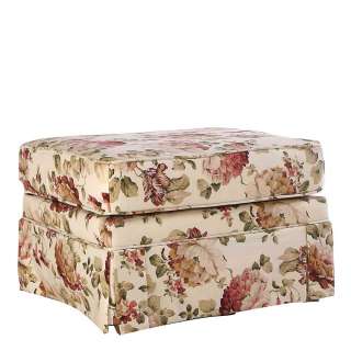 Geblümter Sitzhocker aus Webstoff Landhausstil