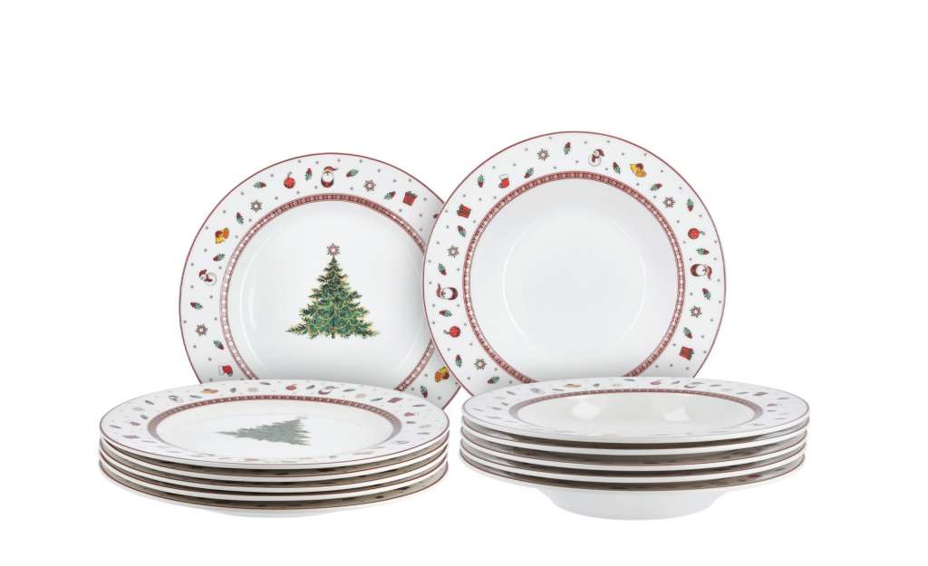 Peill+Putzler Tafelservice 12-teilig  Santa ¦ rot ¦ Porzellan Geschirr > Geschirrsets > weitere Service - Höffner