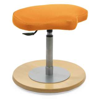 Verstellbarer Kinderhocker Made in Germany Orange und Buchefarben