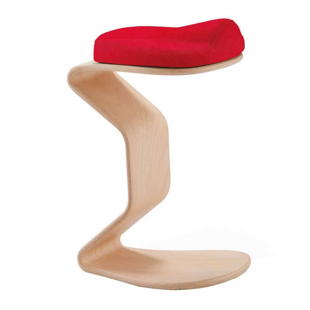 Arbeitshocker mit Gestell in C Form Buche Schichtholz