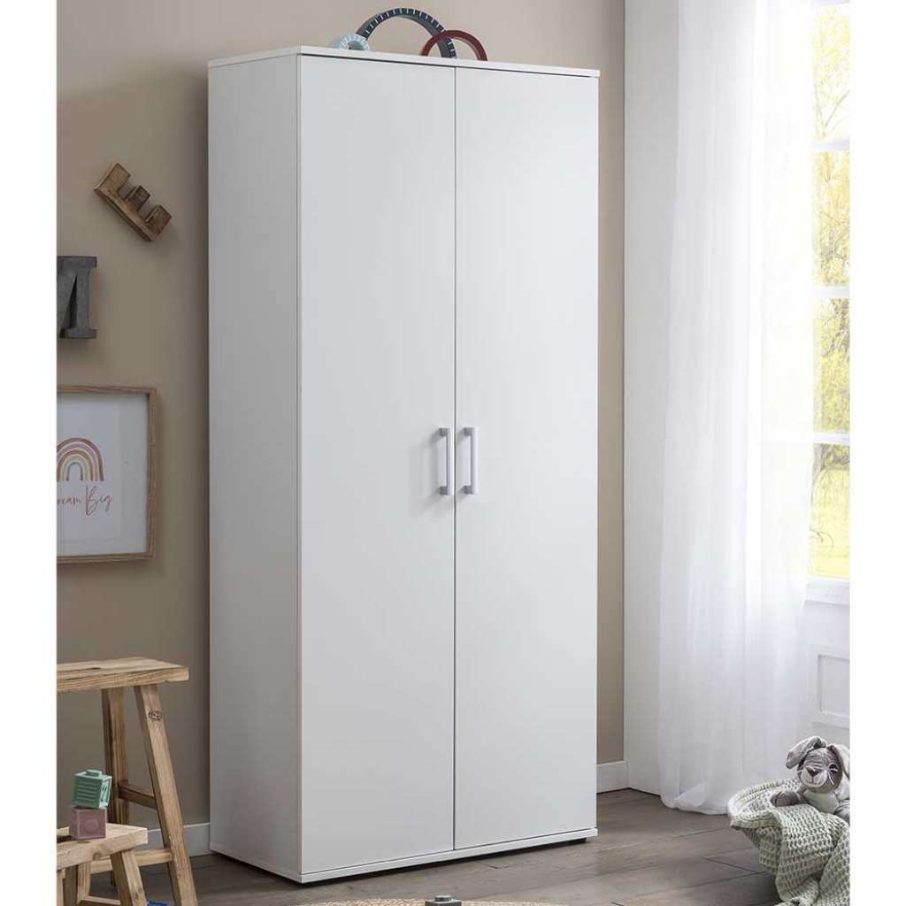 Weißer Kinderkleiderschrank 178 cm hoch Made in Germany