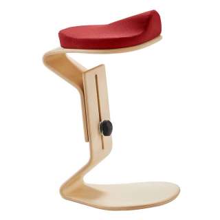 Hocker mit Sattelsitz Gestell in C Form Buche Schichtholz