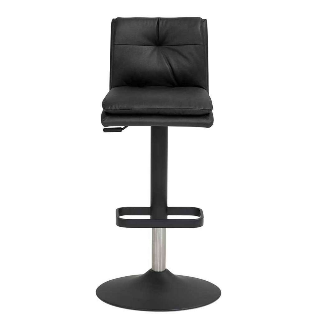 Barhocker mit Fußstütze aus Microfaser Stahl