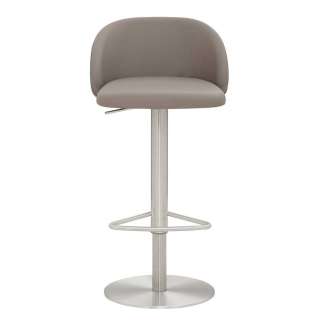 Barhocker mit Rückenlehne in Taupe Chromfarben