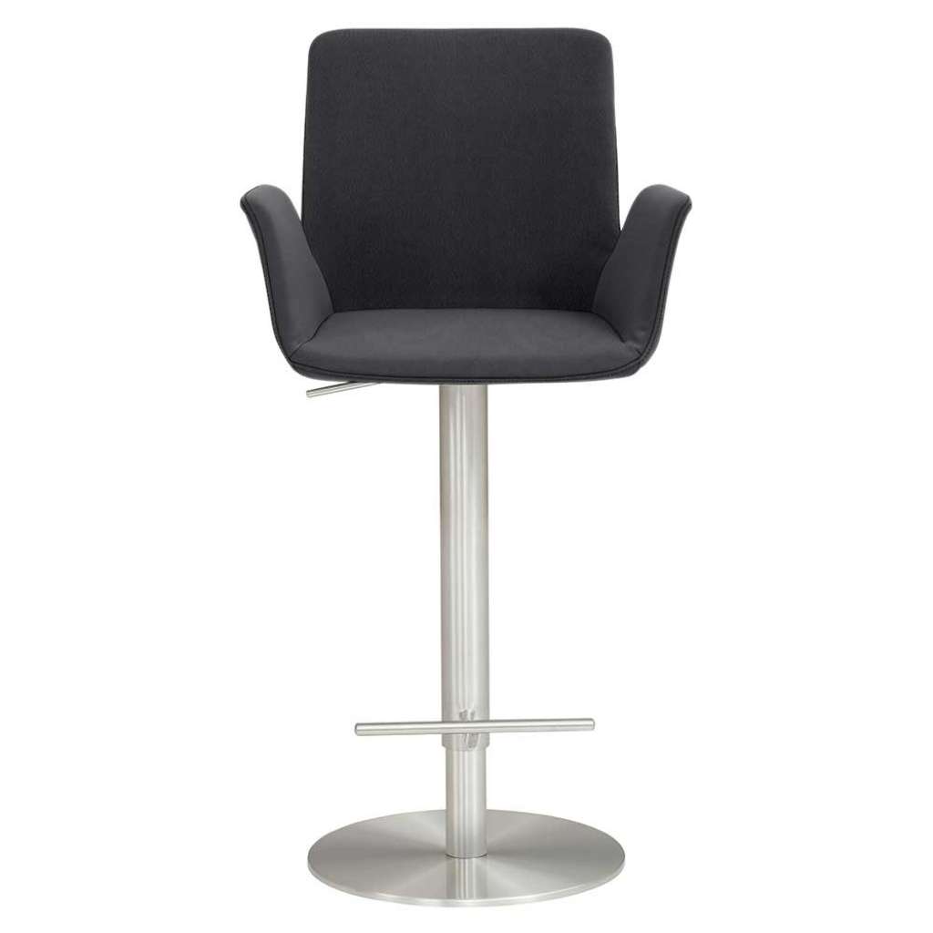 Bar Hochhocker in Anthrazit Microfaser bis 82 cm Sitzhöhe
