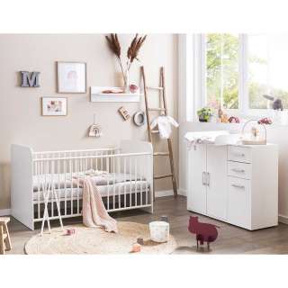 Babyzimmer Komplettset mit Wickelkommode Regal (dreiteilig)