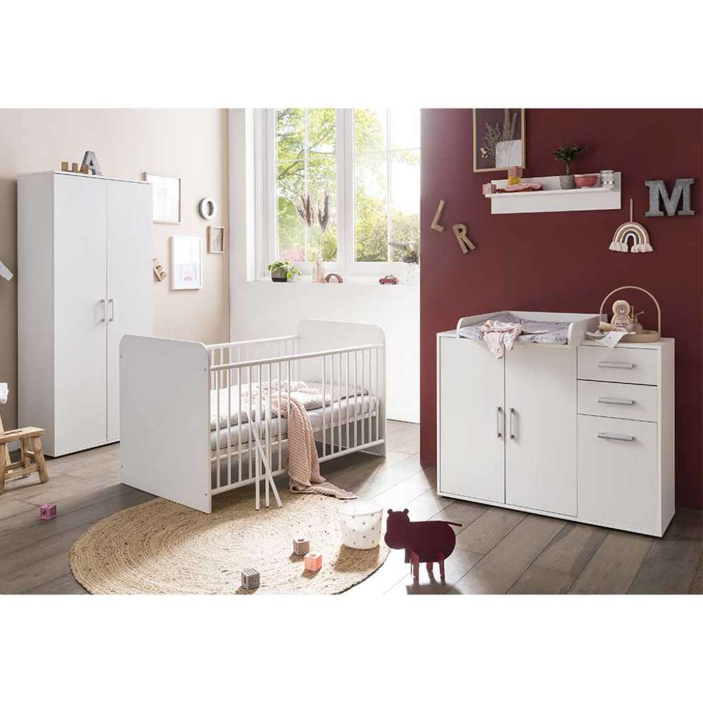 Weißes Kleinkinderzimmer Made in Germany melaminbeschichtet (vierteilig)