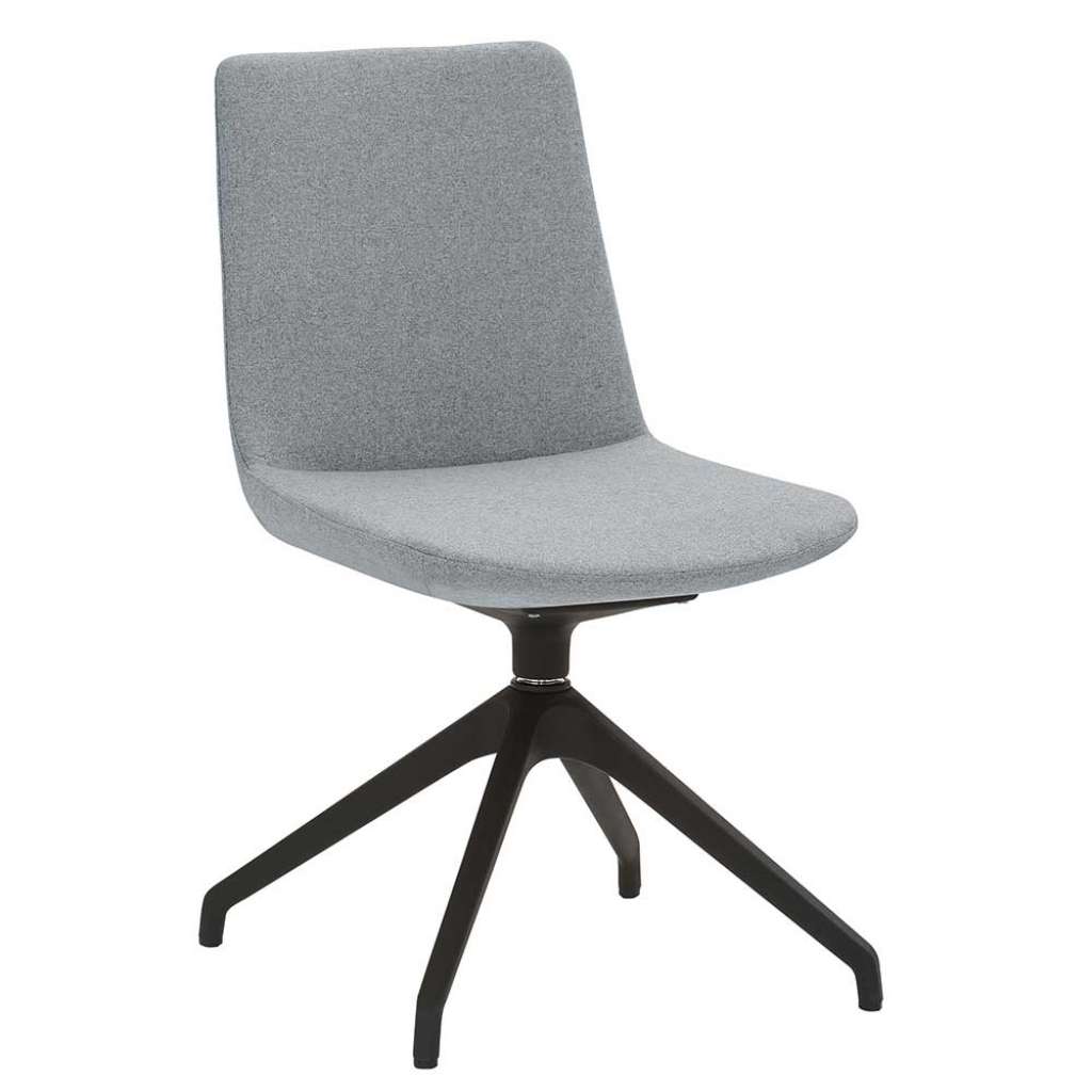 Esstisch Drehstuhl in Hellblau meliert Schwarz