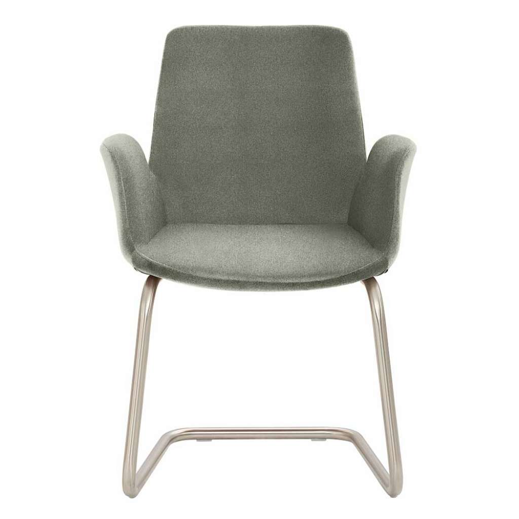 Armlehnenstuhl mit Schwinggestell aus Stahl 47 cm Sitzhöhe