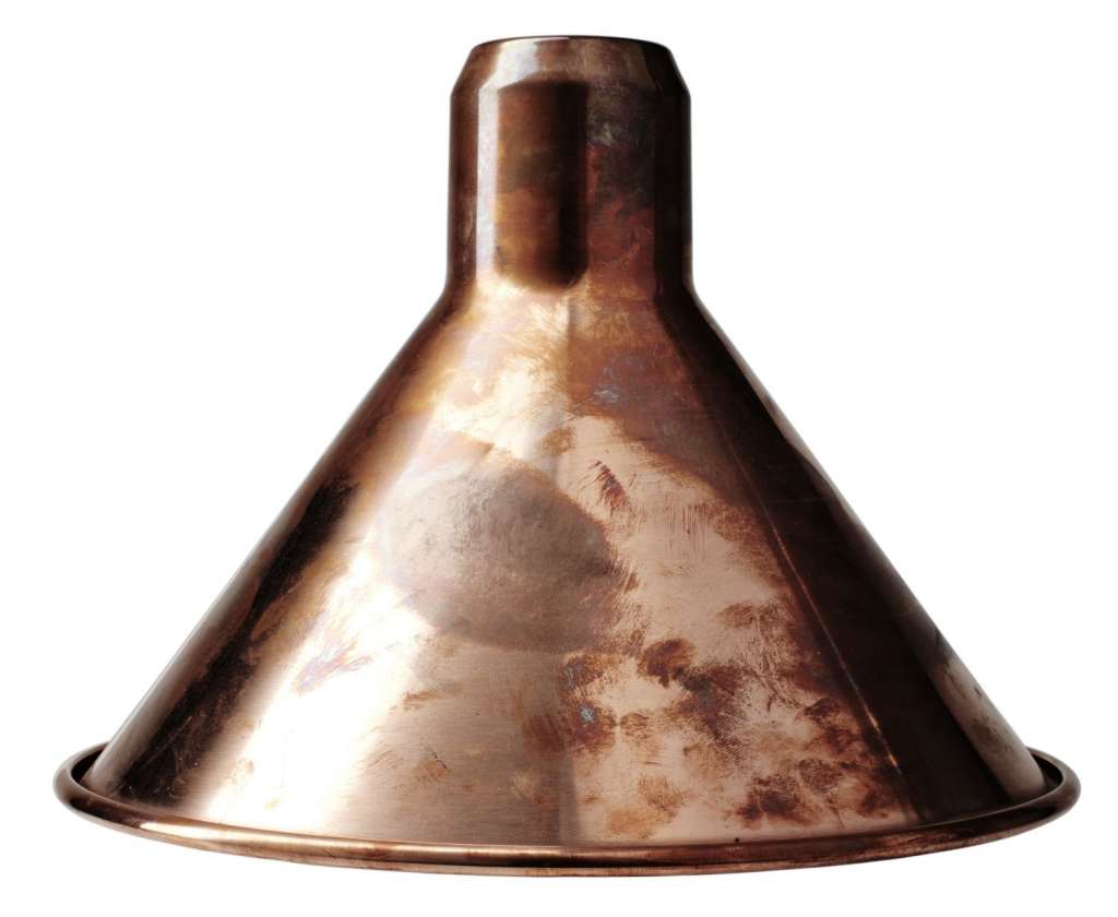 DCW éditions - LAMPE GRAS N°302 Hängeleuchte - ungeschliffenes kupfer/weiß - konisch - indoor