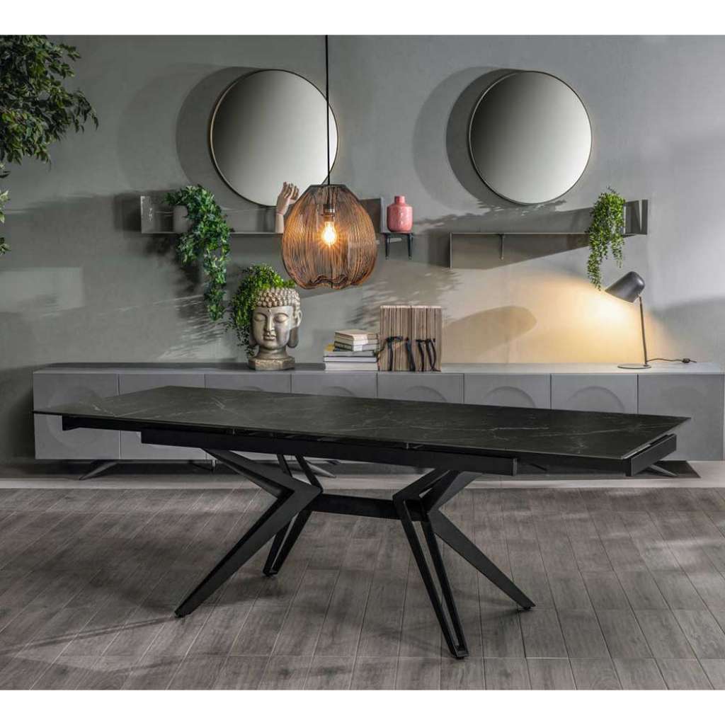 Luxus Esstisch mit Keramikplatte zwei Einlegeplatten