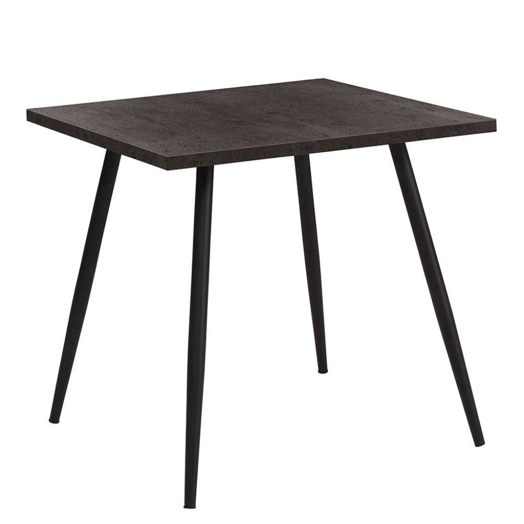 Kleiner Esszimmer Tisch in Graubraun Steinoptik Schwarz