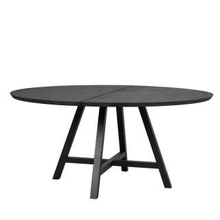 150 cm Durchmesser Tisch mit Massivholzplatte Metall Vierfußgestell
