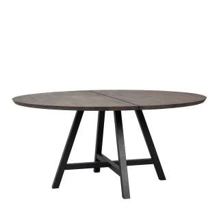 Echtholztisch mit Metall Vierfußgestell 150 cm Durchmesser