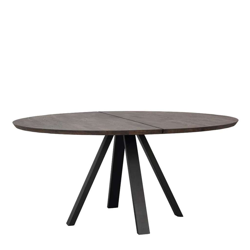 Moderner Esstisch in Eiche braun Vierfußgestell aus Metall
