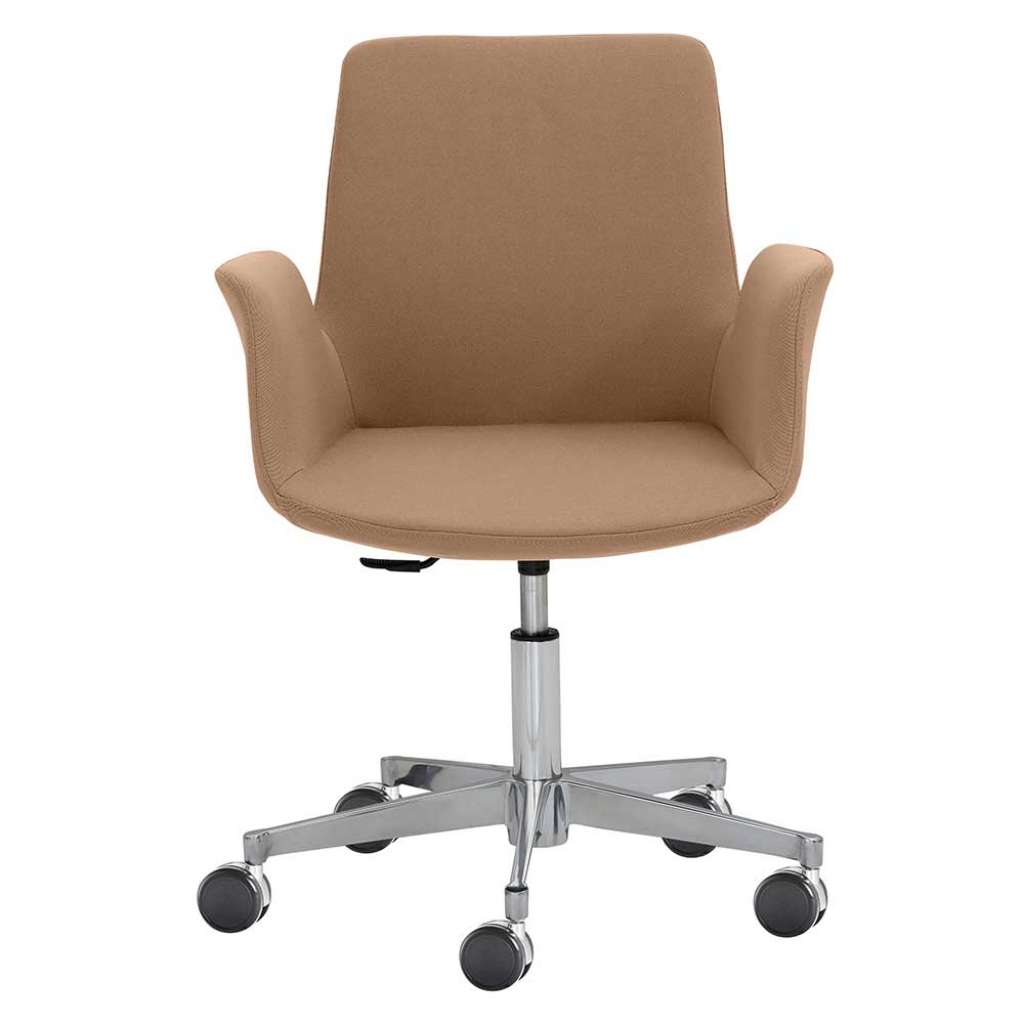 Schreibtischsessel in Hellbraun gepolsterter Rückenlehne