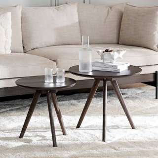 Braune Beistelltische im Skandi Design Dreifußgestell (zweiteilig)