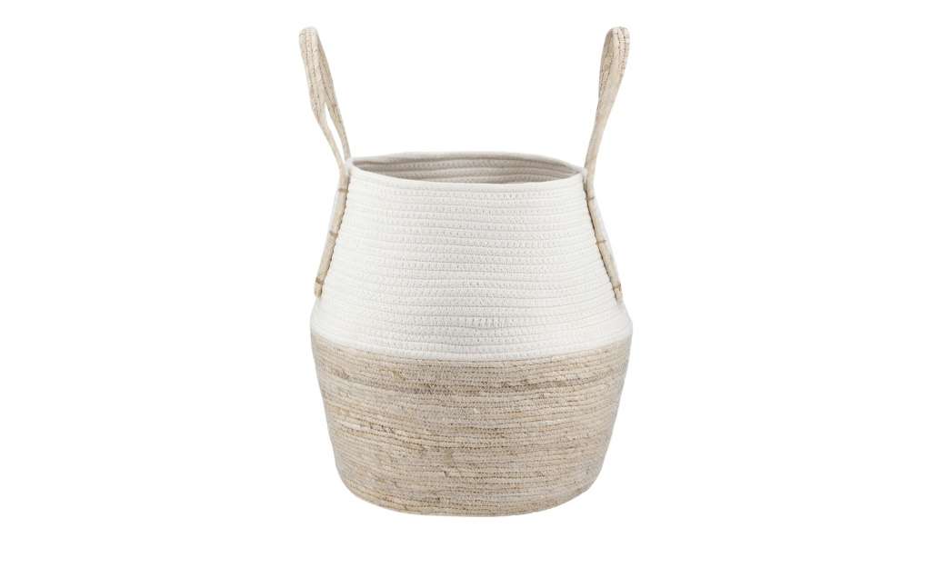 Aufbewahrungskorb mit Henkel ¦ mehrfarbig ¦ Polyester, Baumwolle, Maisblatt Ø: 40 Aufbewahrung > Körbe - Höffner