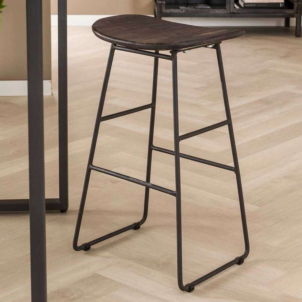 Bartisch Sitzhocker im Industry und Loft Stil 60 cm Sitzhöhe (4er Set)