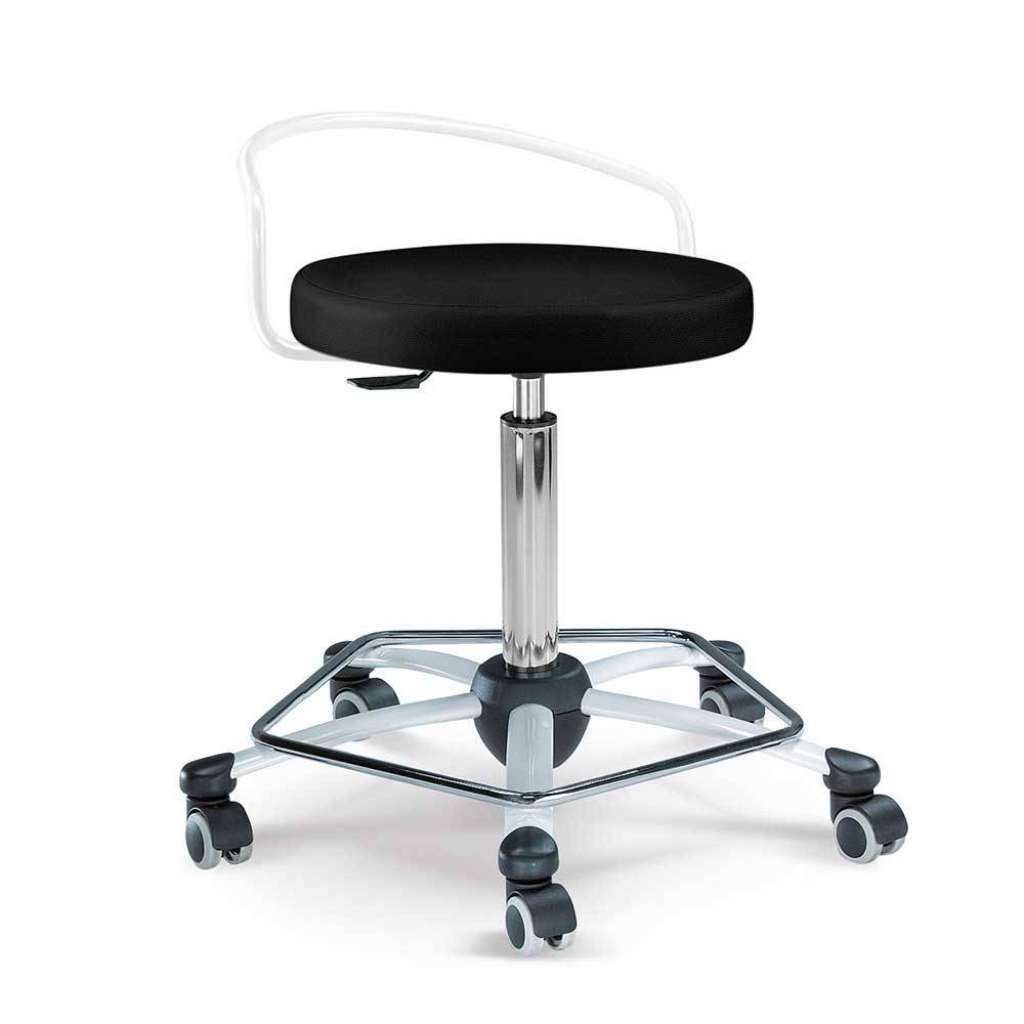 Rückenbügel Hocker in Schwarz Chromfarben