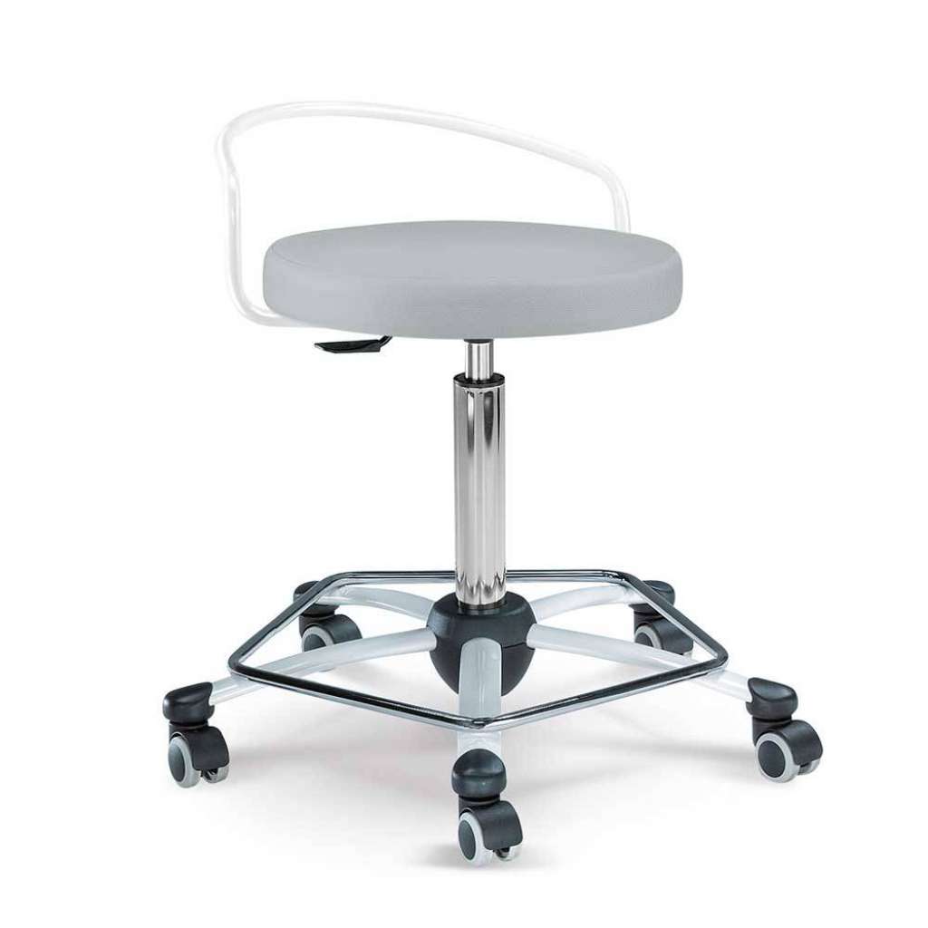Drehhocker modern mit Rückenbügel Kunstlederbezug
