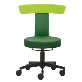 Arbeitsdrehhocker in modernem Design gepolsterter Rückenlehne