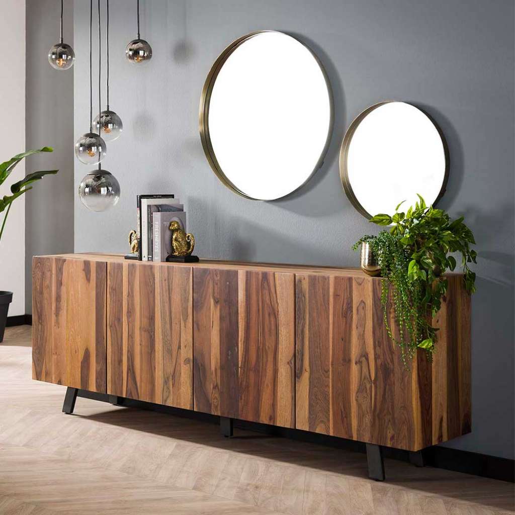 Esszimmersideboard aus Nussbaum Massivholz 220 cm breit