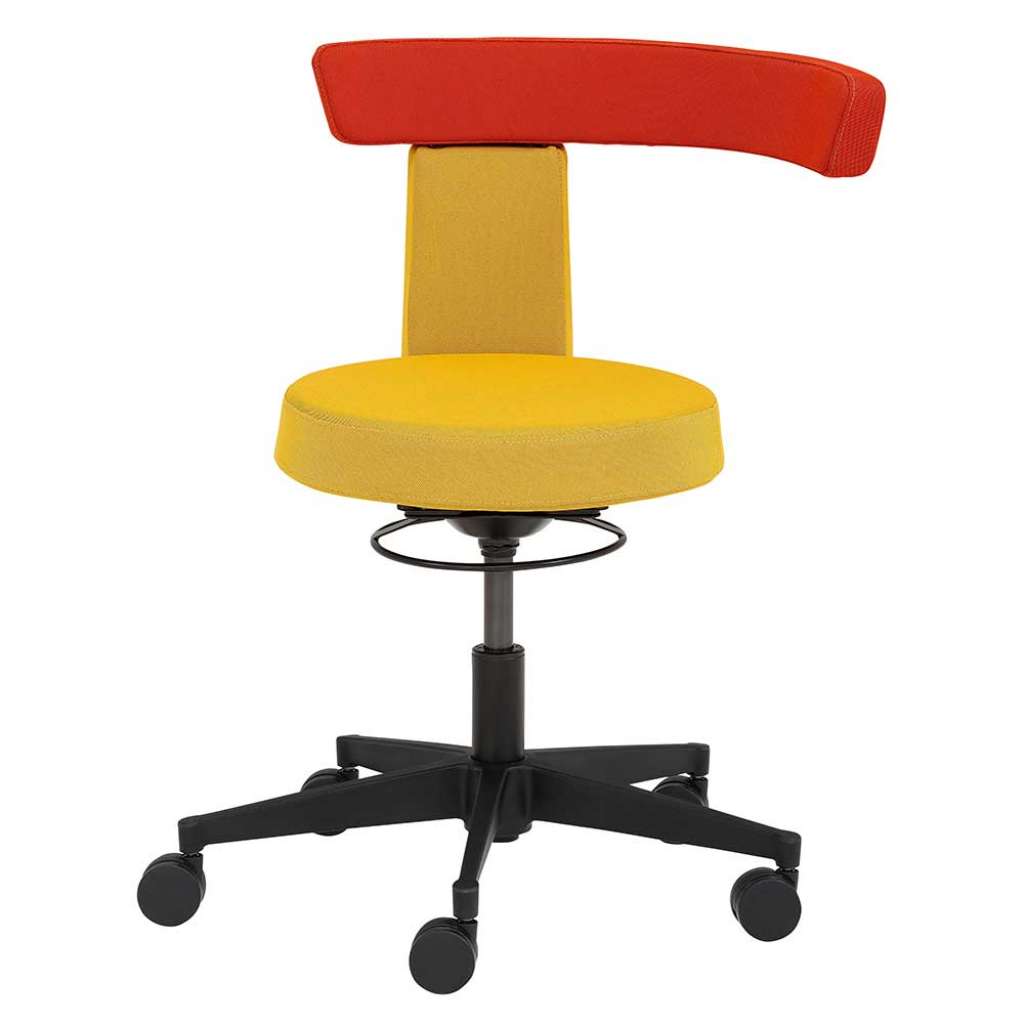 Arbeitsdrehhocker mit gepolsterter Rückenlehne modernem Design