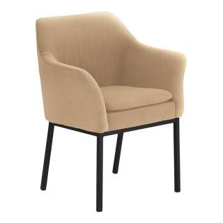 Polsterstuhl Esszimmer mit Armlehnen Beige und Schwarz