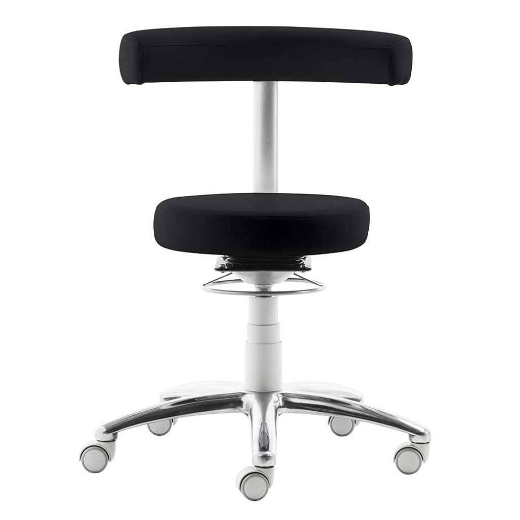 Arbeits Drehhocker mit gepolsterter Rückenlehne Made in Germany