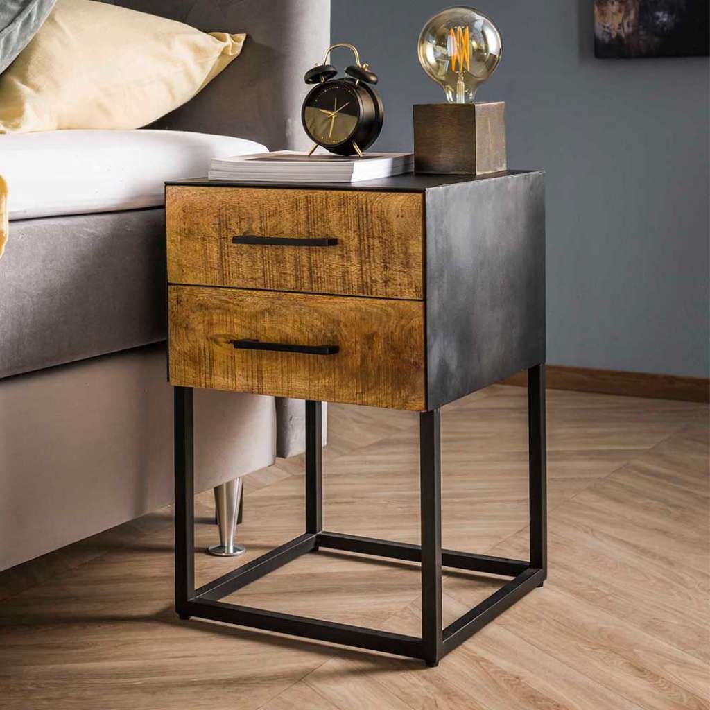 Nachttischkommode im Industry und Loft Stil 60 cm hoch