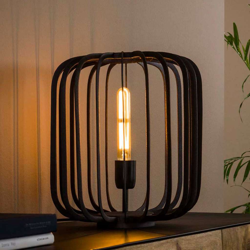 Tischleuchte Design in Schwarzbraun Metall