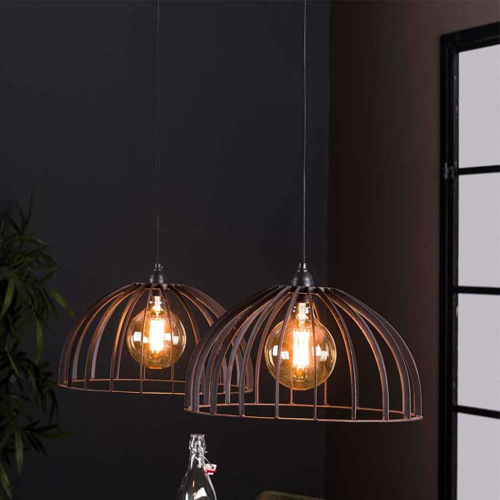 Metall Pendelleuchte in modernem Design Schwarzbraun