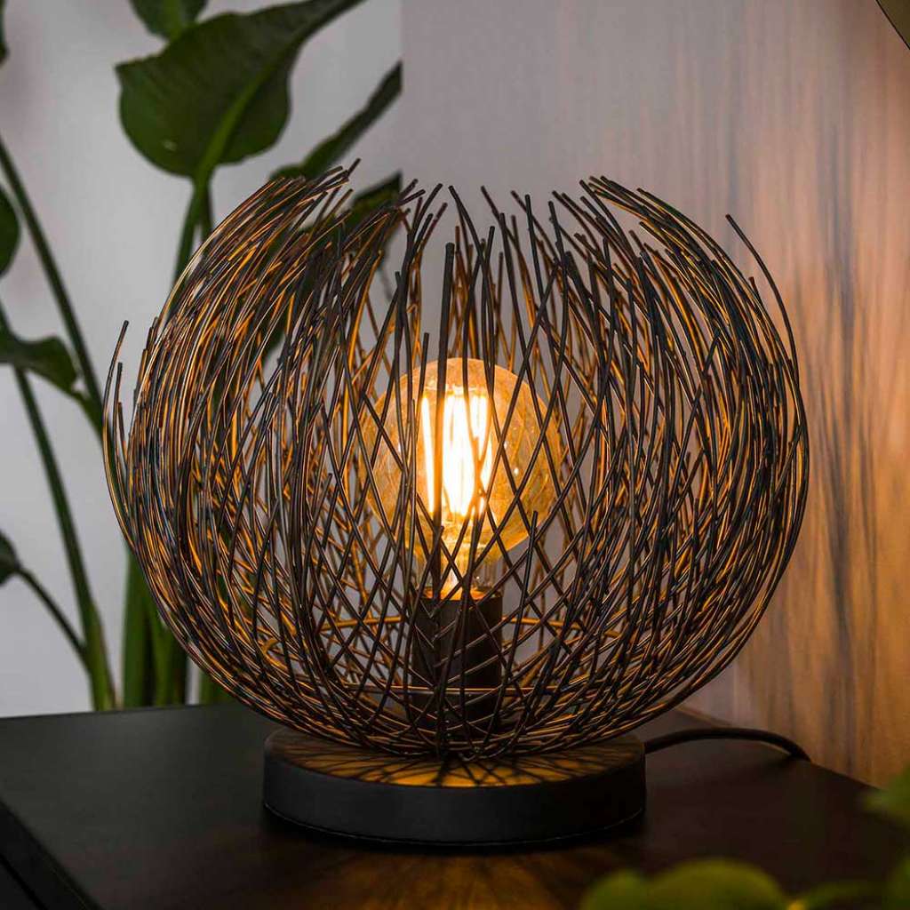 Metall Tischleuchte im Industry und Loft Stil 32 cm Durchmesser