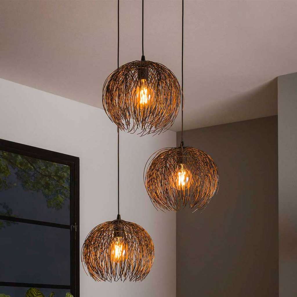 Moderne Pendelleuchte in Schwarzbraun Industry und Loft Stil