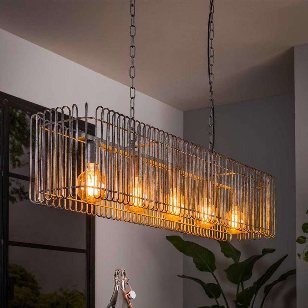 Industriestil Hängeleuchte in Altsilberfarben Metall