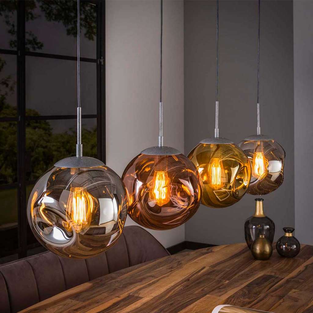 Glas Pendelleuchte in Mehrfarbig 130 cm breit 150 cm hoch