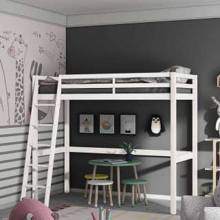 Kinderzimmer Bett 175 cm hoch Kiefer Massivholz