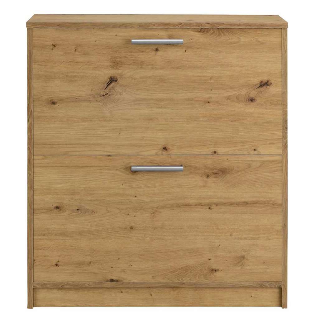Holzoptik Schuhschrank in Wildeichefarben zwei Schuhwalzen