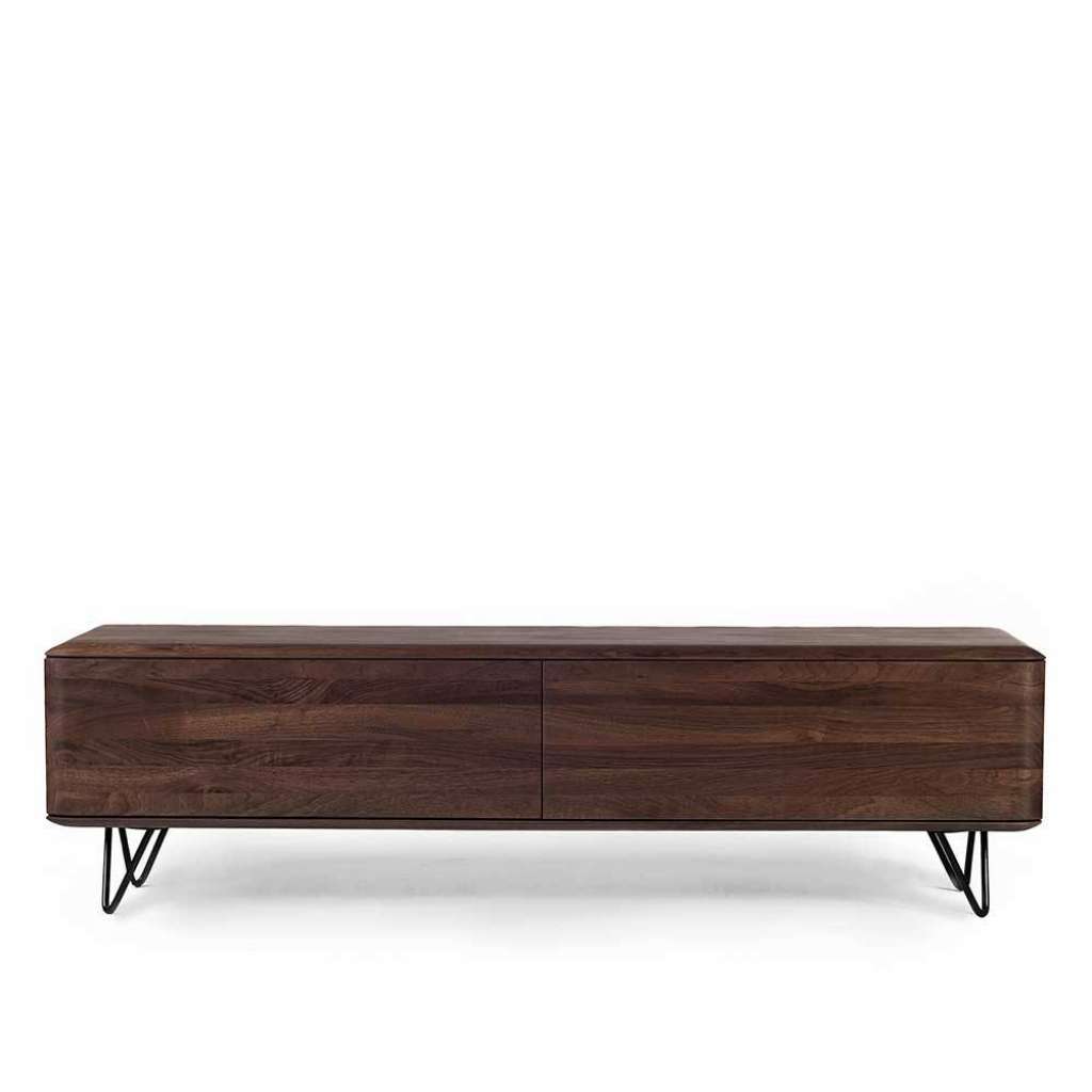 Flachstrecke Wohnzimmer aus Nussbaum Massivholz Retrostil