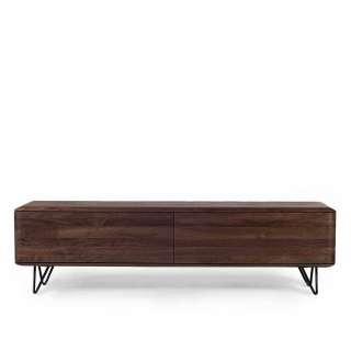 Flachstrecke Wohnzimmer aus Nussbaum Massivholz Retrostil
